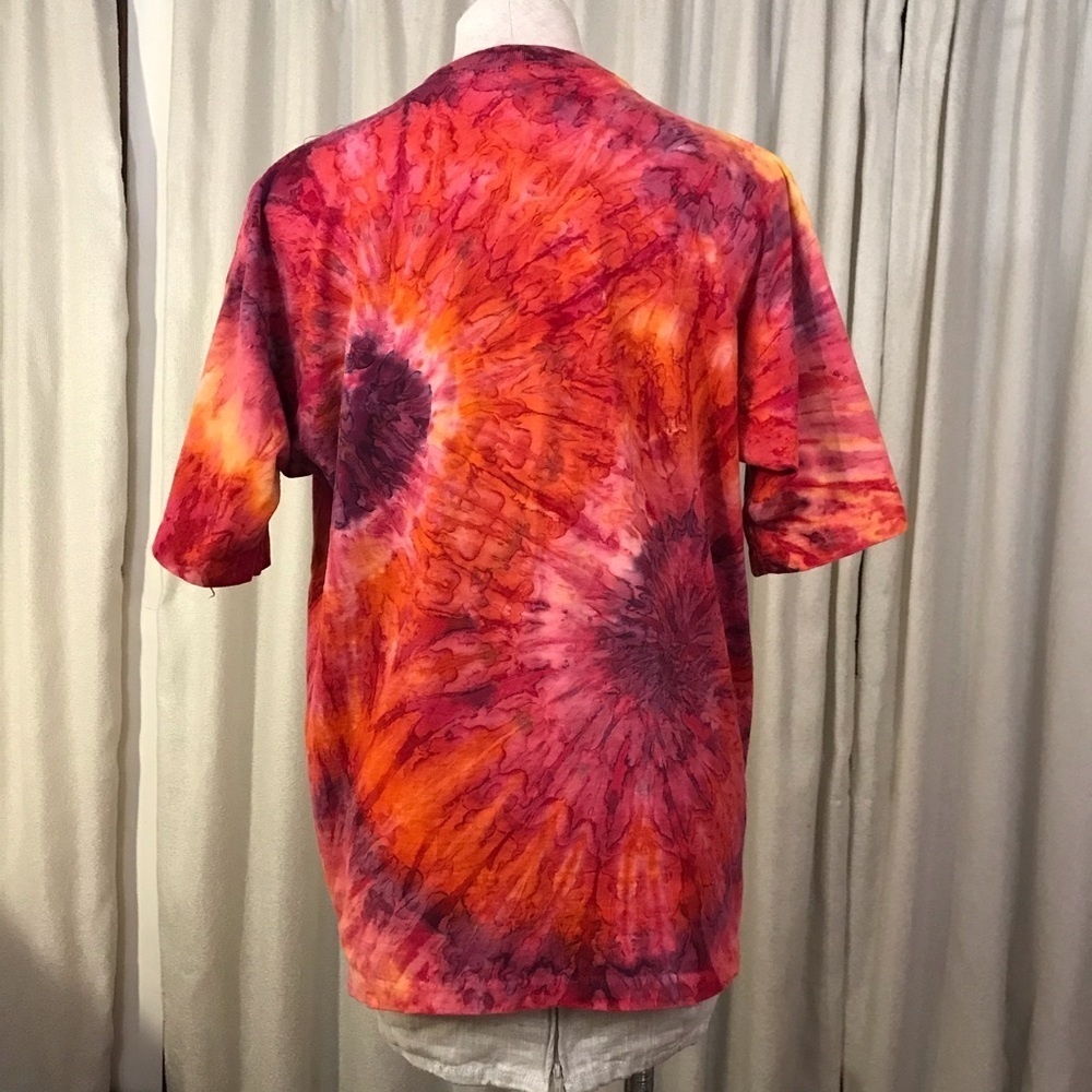 Vintage Disney 90s Goofy Psychedelic Red Orange Tie Dye T-Shirt Men Large - Picture 8 of 10